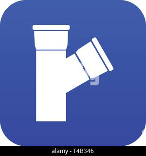 Plastic pipe connection icon digital blue Stock Vector