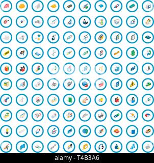 100 teamwork icons set, isometric 3d style Stock Vector