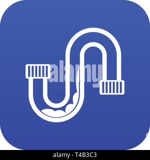 Clog in the pipe icon digital blue Stock Vector