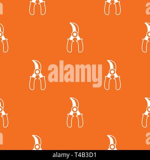 Grape scissors pattern vector orange Stock Vector