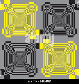 black yellow abstract multiple stairs infinite pyramid perspective on gray background graphic design Stock Vector