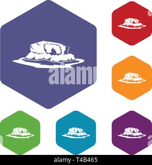 Cliff icons vector hexahedron Stock Vector