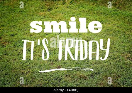 Smile it's Friday - social media motivational banner. Stock Photo