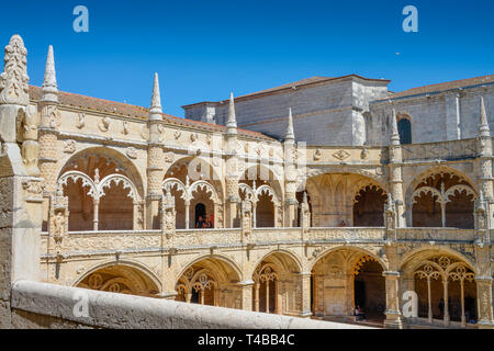 Innenhof, Kloster Mosteiro dos Jeronimos, Belem, Lissabon, Portugal Stock Photo