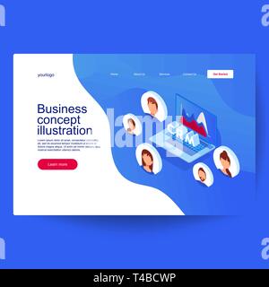 Customer relationship management concept. Idea of business and technology. Stock Vector