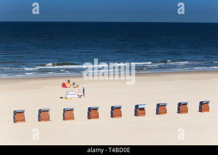 beach chairs on beach, Egmond, North sea, Holland, Netherlands Stock Photo