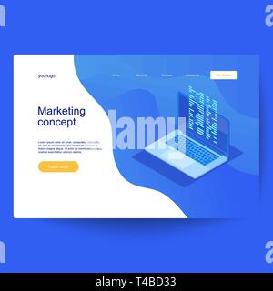Computer code with windows on laptop screen. Digital smart contract isometric composition Stock Vector