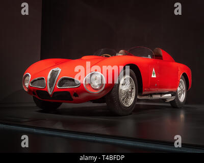 ARESE, ITALY-FEBRUARY 13, 2019: 1953 Alfa Romeo 6C 3000 CM in the Alfa Romeo Museum (Museo Storico Alfa Romeo) Stock Photo