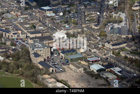 aerial view of Glossop town centre Stock Photo