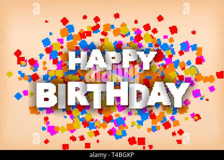 Happy Birthday - greeting card, flyer, invitation - vector Stock Vector
