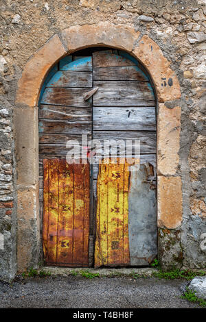 cellar door of countryside building, Abruzzo Stock Photo