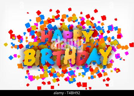 Happy Birthday - greeting card, flyer, invitation - vector Stock Vector