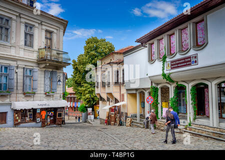Alte Haeuser, historische Altstadt, Plovdiv, Bulgarien Stock Photo
