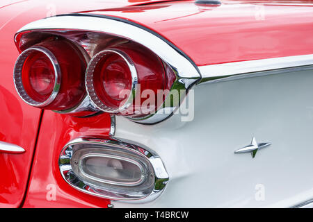 Tail Lights on old vintage car Stock Photo