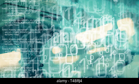 Cybersecurity abstract, computer signal processing Stock Photo