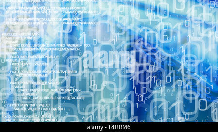 Cyber security, bank cyberattack using binary bots Stock Photo