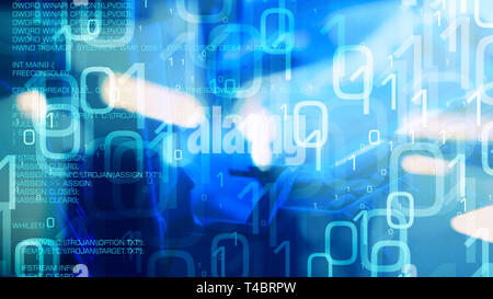 Cyberattack trojan virus using infected emails, bank cyber security concept Stock Photo