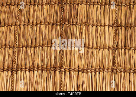 Wickerwork texture background. Antique wickerwork pattern used for vegetable roofs. Close up Stock Photo