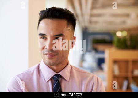Smiling Mature Businessman In Modern Office Standing By Window Stock Photo
