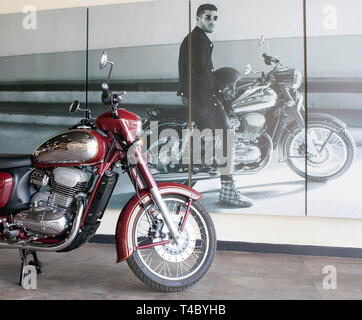 Jawa showroom in Jaipur, India on March 17, 2019. Java was founded in ...