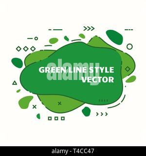 Abstract graphic line background. Eco green banner with a splash shape. Flyer vector template. Cover design template for presentation. Green dynamic l Stock Vector
