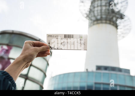 SEOUL, SOUTH KOREA,26 October 2016: Ticket for N Seoul Tower Stock Photo