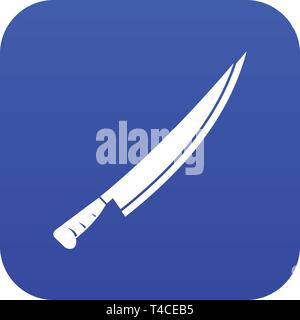 Long knife icon digital blue Stock Vector