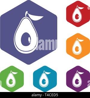 Avocado icons vector hexahedron Stock Vector