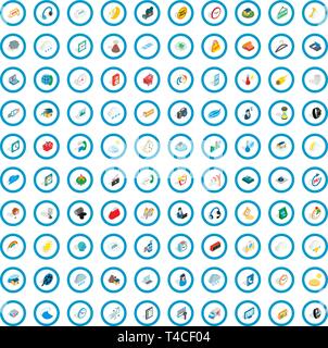 100 time icons set, isometric 3d style Stock Vector