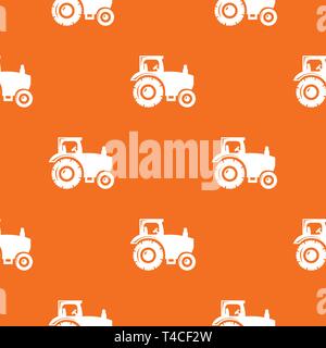 Tractor pattern vector orange Stock Vector