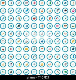 100 tools icons set, isometric 3d style Stock Vector