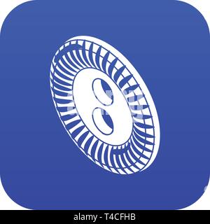 Flower clothes button icon blue vector Stock Vector