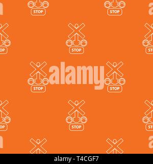 Traffic light stop railway pattern vector orange Stock Vector