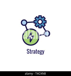 New Business Process Icon, Strategy phase Stock Vector