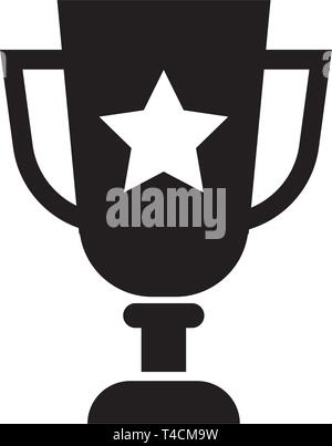 This vector image shows a trophy icon in glyph style. It is isolated on a white background. Stock Vector