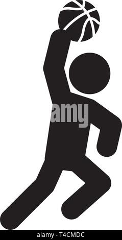 This vector image shows a layup icon in glyph style. It is isolated on a white background. Stock Vector