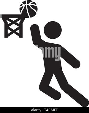 This vector image shows a layup icon in glyph style. It is isolated on a white background. Stock Vector