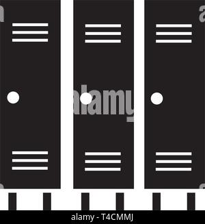 This vector image shows a locker icon in glyph style. It is isolated on a white background. Stock Vector