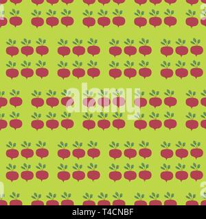 Turnip Field Seamless Vector Pattern. Vegetable background. Stock Vector