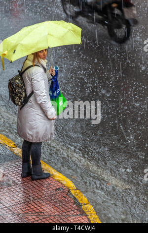 Person With Umbrella In Heavy Rain In Vatican, Rome Stock Photo - Alamy