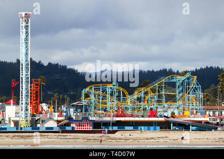 Santa Cruz Beach Boardwalk amusement park, Santa Cruz, California, United States Stock Photo