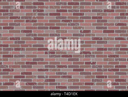 Red Brick wall texture pattern. Grunge and distressed effect. Vector illustration background  for fashion, surface design for web, home decor, fashion Stock Vector