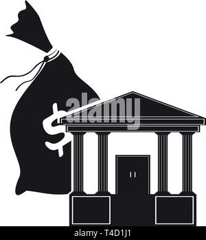 money bag with bank building Stock Vector Image & Art - Alamy