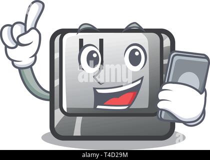 With phone H button installed in cartoon game Stock Vector