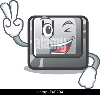 Two finger button H in the shape cartoon Stock Vector