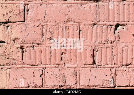Painted brick wall texture close up. Brick wall background Stock Photo