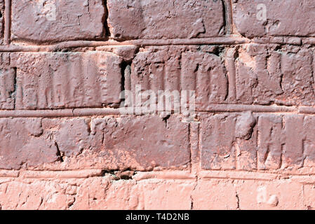 Painted brick wall texture close up. Brick wall background Stock Photo