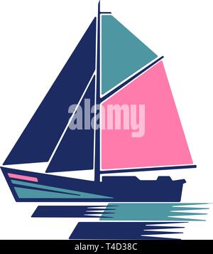 Sailing boat logo vector Stock Vector