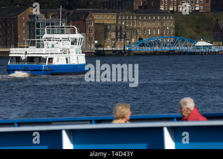 Tyne ferry crossing from South to North Shields Stock Photo
