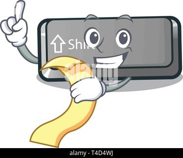 With menu button shift in the cartoon shape Stock Vector